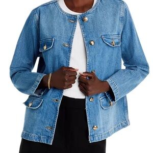 ANINE Bing Janet denim blue jacket large new NWT Atlantic blue Spring!